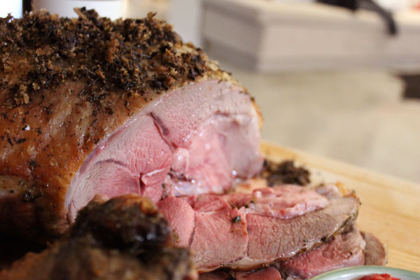 lamb_inside A sliced roasted leg of lamb
